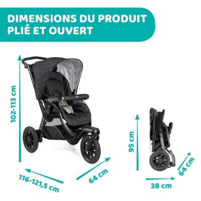 Poussette chicco Activ3 dimensions